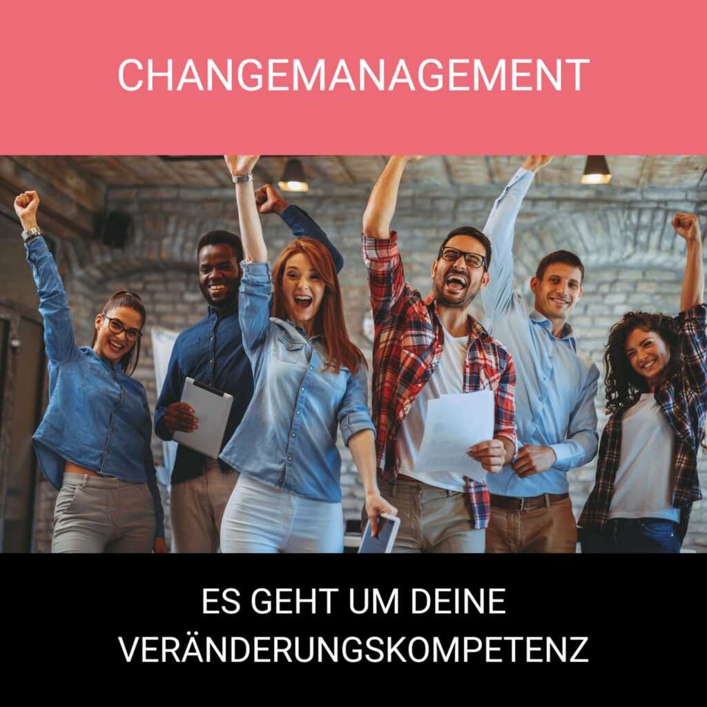 Gruppe junger Erwachsener jubelt gemeinsam und hebt die Arme – Symbol für Motivation, Teamgeist und erfolgreiche Veränderungsprozesse.